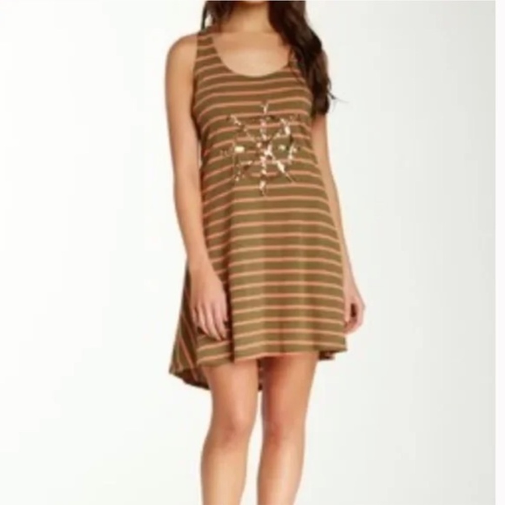 SPERRY  NWT Nautical Sequin Ships Wheel Women’s Army Green Pink Dress Sz M